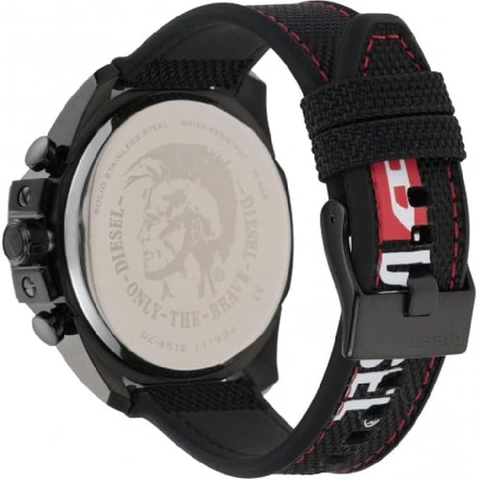 Diesel Reloj para hombre Mega Chief, movimiento Cronógrafo, caja 51mm Nylon Azul con correa Poliuretano, DZ4531