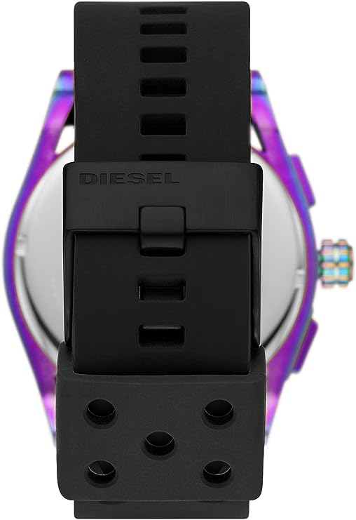Diesel Reloj para hombre Rasp, movimiento de tres manecillas, 46mm Caja de acero negro con correa de piel, DZ1764