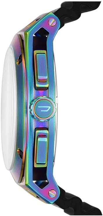 Diesel Reloj para hombre Rasp, movimiento de tres manecillas, 46mm Caja de acero negro con correa de piel, DZ1764