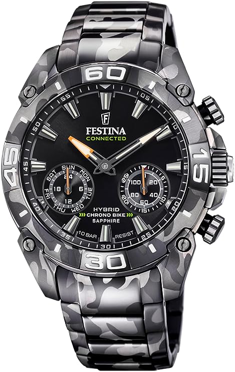 Festina Reloj Hombre F20545/1 Smartwatch Caja de Acero Inoxidable 316l Correa de Acero Inoxidable 316l Negro