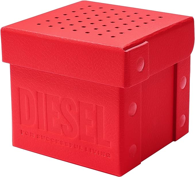 Diesel Reloj para hombre Rasp, movimiento de tres manecillas, 46mm Caja de acero negro con correa de piel, DZ1764