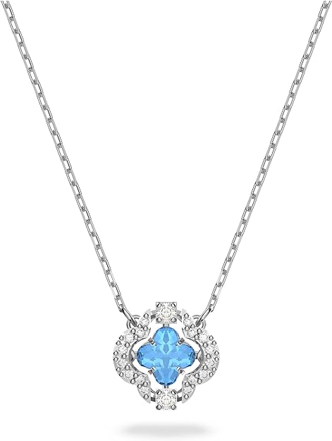 Swarovski Collar Sparkling Dance para Mujer, con Cristal de Color Aguamarina, en Baño de Rodio, Colección Sparkling Dance de Swarovski