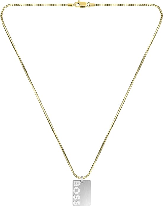 BOSS Jewelry Men's Necklace ID Collection Yellow Gold - 1580303 
