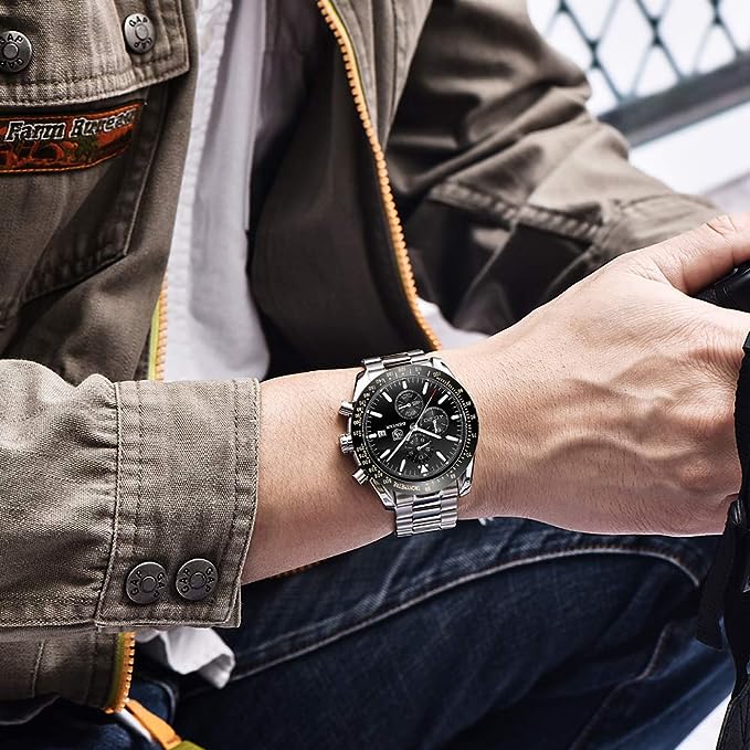 BENYAR Cuarzo cronógrafo Impermeable Relojes Business Casual Deporte Reloj de Pulsera