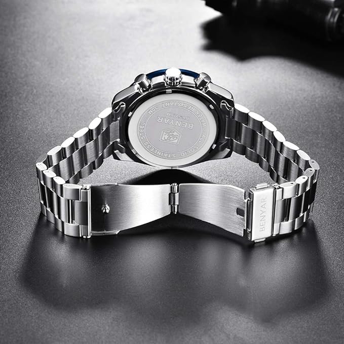 BENYAR Cuarzo cronógrafo Impermeable Relojes Business Casual Deporte Reloj de Pulsera