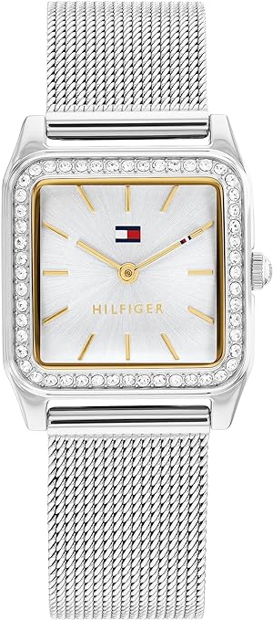 Tommy Hilfiger Reloj Analógico de Cuarzo para Mujer con Correa en Acero Inoxidable