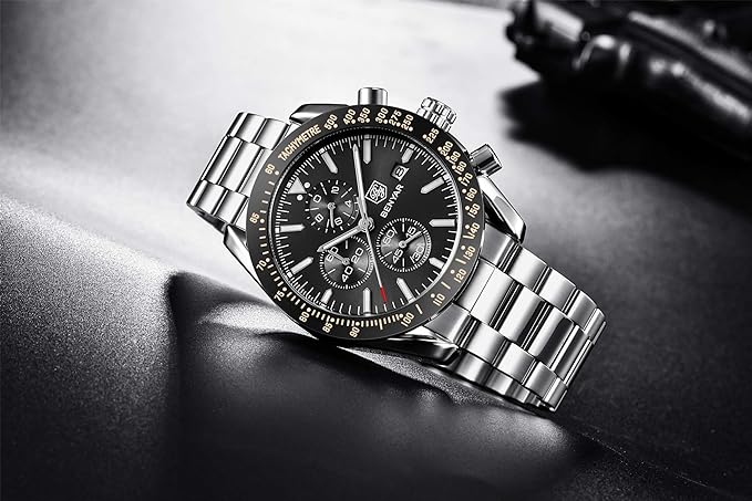 BENYAR Cuarzo cronógrafo Impermeable Relojes Business Casual Deporte Reloj de Pulsera