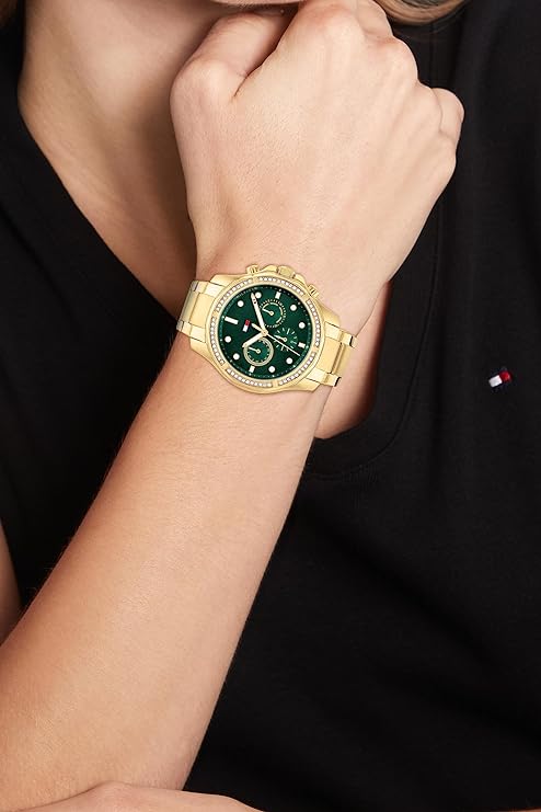 Tommy Hilfiger Reloj Analógico de Cuarzo multifunción para Mujer con Correa