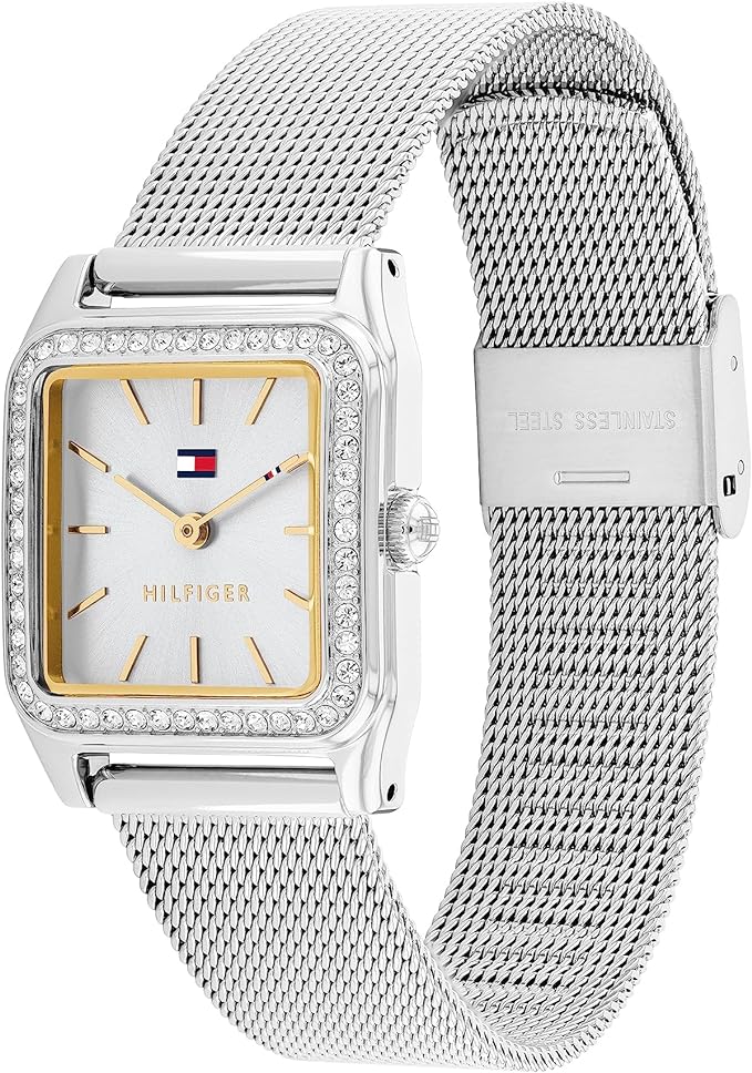 Tommy Hilfiger Reloj Analógico de Cuarzo para Mujer con Correa en Acero Inoxidable