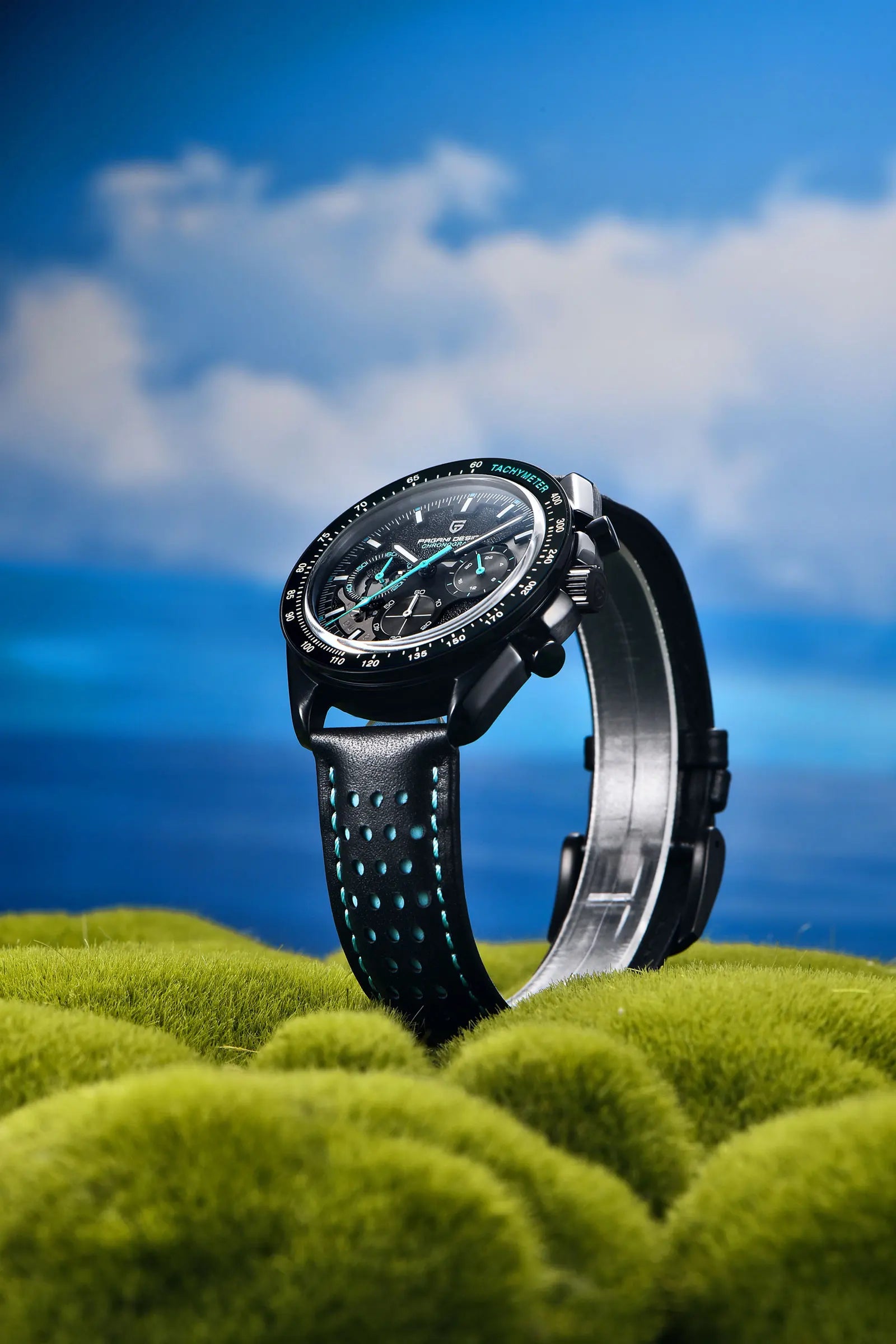 PAGANI DESIGN-Reloj analógico de cuarzo para hombre, accesorio de pulsera resistente al agua con cronógrafo, complemento masculino deportivo de marca de lujo con diseño de Luna y cristal de zafiro AR, 1779