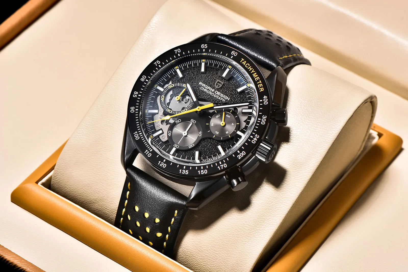 PAGANI DESIGN-Reloj analógico de cuarzo para hombre, accesorio de pulsera resistente al agua con cronógrafo, complemento masculino deportivo de marca de lujo con diseño de Luna y cristal de zafiro AR, 1779
