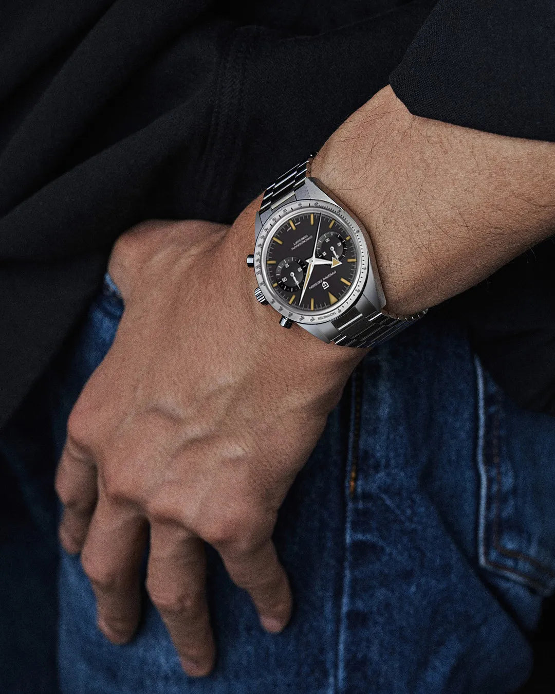 PAGANI DESIGN-reloj analógico de acero inoxidable para hombre, accesorio de pulsera de cuarzo resistente al agua con cronógrafo AR Sapphire VK64, complemento masculino deportivo de estilo Retro luminoso, 2023