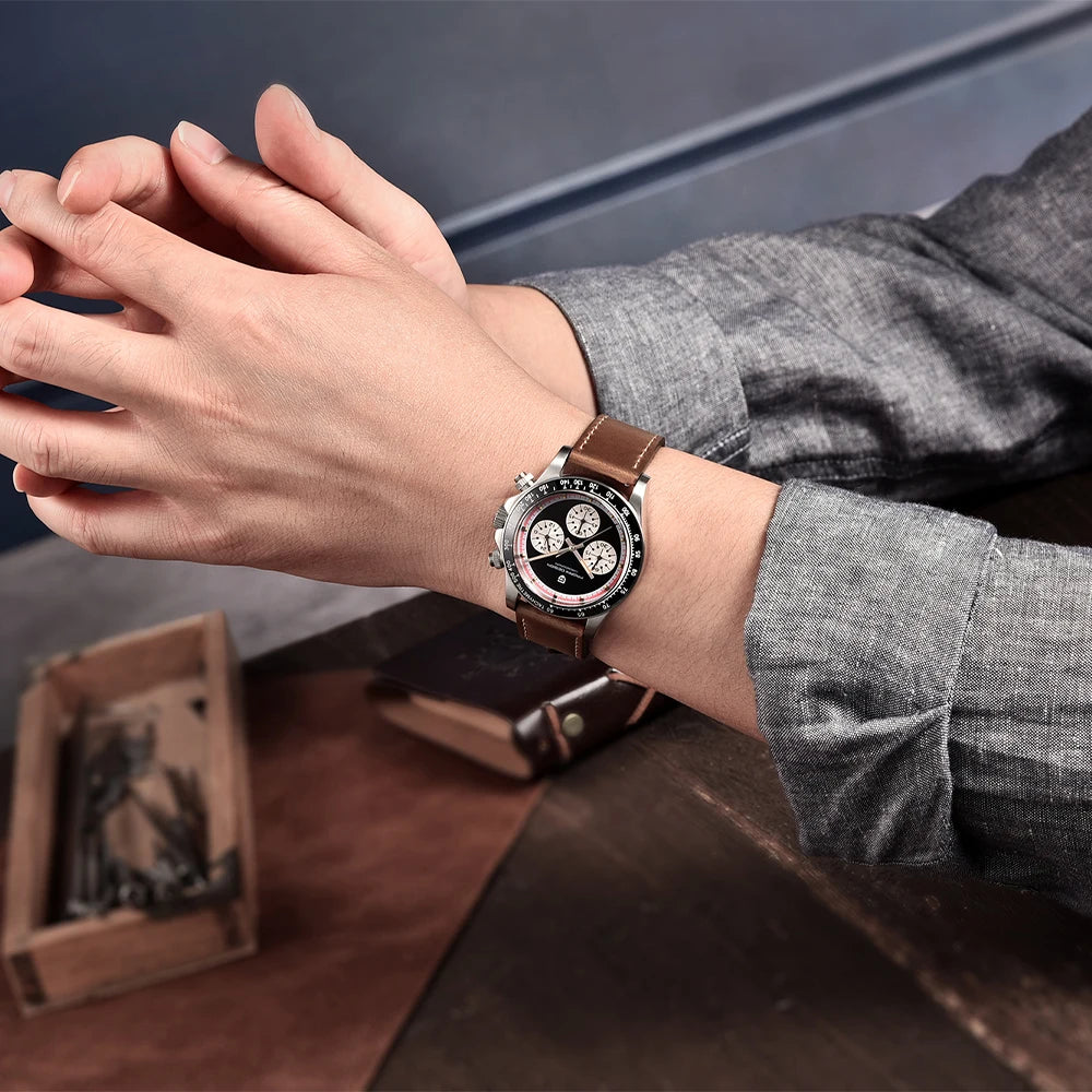 PAGANI DESIGN V2-reloj deportivo de cuarzo para hombre, cronógrafo de cristal de zafiro luminoso, Japón, 40MM, VK63, marca superior
