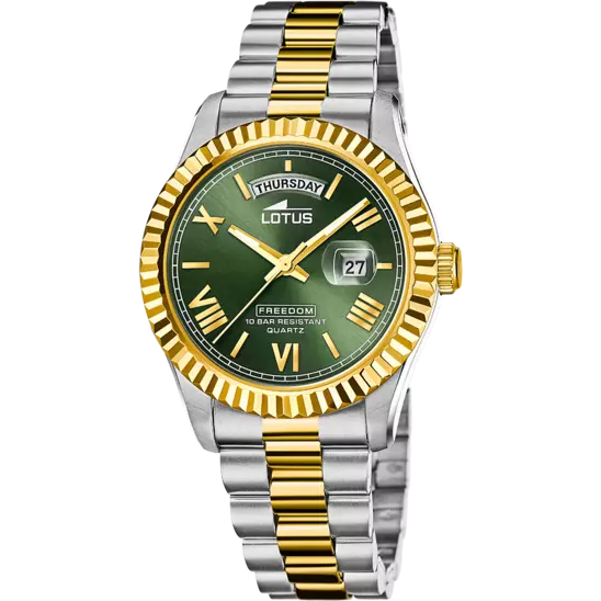 RELOJ DE HOMBRE LOTUS FREEDOM CON ESFERA VERDE