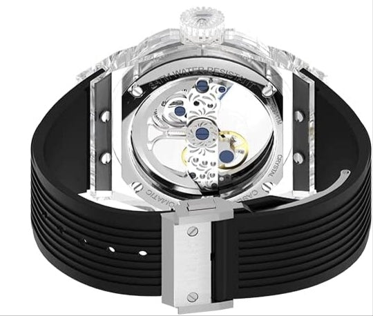 TIELBO Relojes automáticos para hombres mecánicos huecos impermeables para hombres y mujeres Parejas relojes de pulsera joyería de lujo de alta gama atmósfera personalidad reloj de moda (modelo: T711)